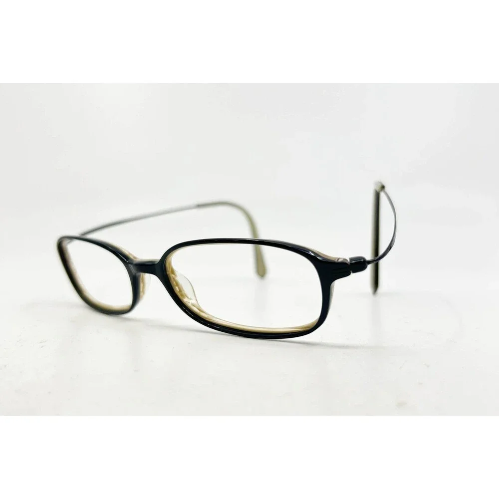 Marchon Eyeglasses Womens Black Beige Oval Frame 50-18-140 001 27761